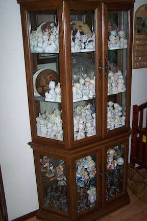 Collection in a curio cabinet