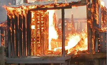 flaming barn